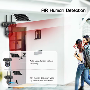 Wistino 6MP Okam Three Screens Outdoor Solar Panel <strong>Camera</strong> 360 Degree Rotating Motion Detection 4G Sim Card Cctv <strong>Camera</strong> - Product Image 4