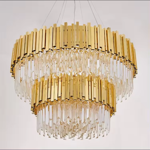 Lighting <b>Chandeliers</b> Villa Hotel Lobby Modern Luxury Led Round Gold Luxury K9 <b>Crystal</b> <b>Chandelier</b> - Product Image 4