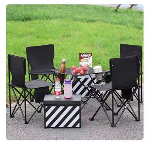<b>Folding</b> <b>Table</b> 48x48x44 Cm Lightweight Portable <b>Outdoor</b> Camping Picnic Fishing <b>Table</b> With Cup Holders And Storage Mesh - Product Image 4