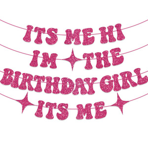 C'est moi, salut, <span class=keywords><strong>je</strong></span> suis la fille d'anniversaire ! Bannière 'C'est moi' pour décorations d'anniversaire pour filles, décorations de fête sur le thème de la chanteuse Taylor. - Product Image 6