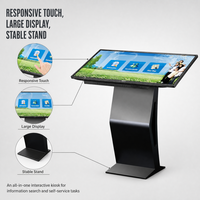 Kiosque interactif sur pied de 43 pouces, écran tactile LCD 4K, affichage numérique Android, 20 points de contact, guide de service en mode paysage