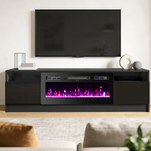 Mueble <span class=keywords><strong>de</strong></span> Salón Personalizado <span class=keywords><strong>de</strong></span> Lujo con Chimenea Eléctrica Independiente <span class=keywords><strong>de</strong></span> Madera <span class=keywords><strong>y</strong></span> Soporte para TV - Product Image 4