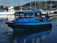 Bateau de plaisance de luxe en aluminium Gospel Boat 7,5 m (25 pieds) rapide, économique et facile à manier, type Walk Around, pour la pêche, la croisière et les excursions.