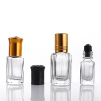 Bouteilles en verre personnalisées 3ml 6ml 10ml 12ml Conteneurs octogonaux vides de parfum avec bouchon à bille doré Surface d'estampage à chaud
