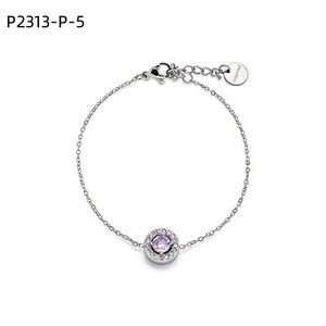 สร้อยข้อมือคริสตัล Amy Amy เงินแท้ 925 ชุบโรเดียม ประดับเพชรแบบ Bezel Setting สำหรับผู้หญิง สวมใส่ได้ทุกวัน - Product Image 2