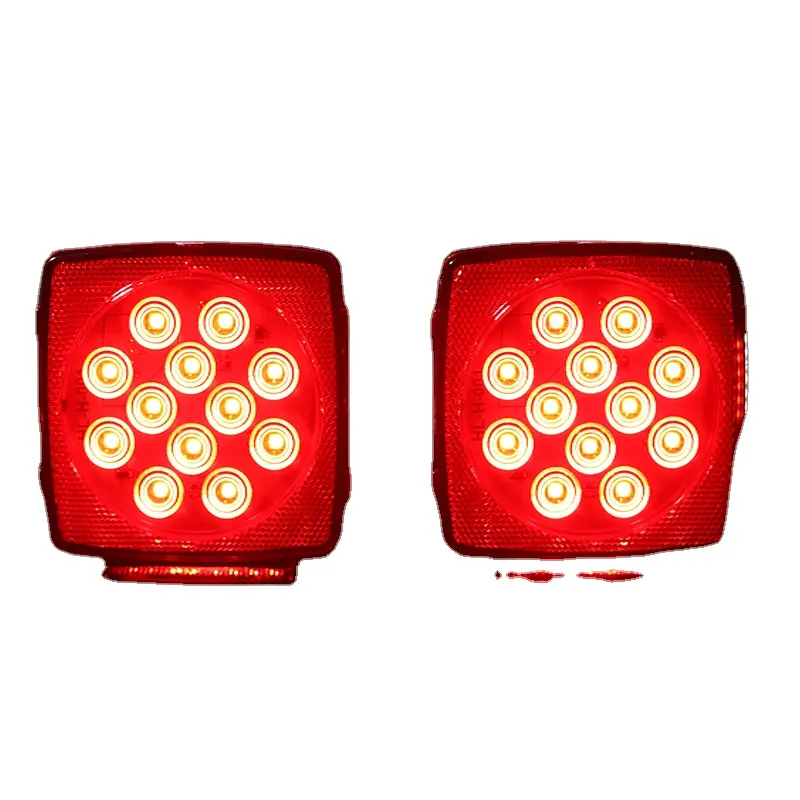 LED Square Trailer Light Kit with Integrated Back-Up Trailer Tow Light Tail Light