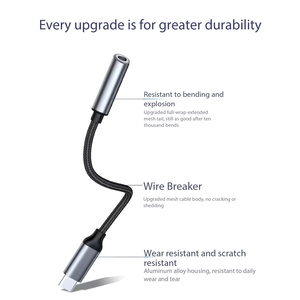 <span class=keywords><strong>Adaptateur</strong></span> de téléphone à tête ronde de type C à 3,5 mm, convertisseur de casque, carte son, câble <span class=keywords><strong>adaptateur</strong></span> audio, compatible avec <span class=keywords><strong>Apple</strong></span> et Huawei - Product Image 2