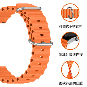 สายนาฬิกาข้อมือซิลิโคนแบบสปอร์ตสำหรับนาฬิกา Garmin <span class=keywords><strong>Watch</strong></span> 6 และ GT5 รุ่น Ocean ขนาด 20/22 มม. แบบหัวเข็มขัด - Product Image 3