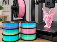 Filament PETG semi-transparent 1,75 mm 1 kg, dégradé multicolore, filament d'imprimante 3D Yiqiu3D pour abat-jour, Bambu Lab & Creality