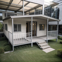 Villa préfabriquée modulaire écologique résistante à l'humidité avec porche couvert et garde-corps de sécurité pour villa de vacances - Meilleures ventes