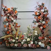 Kunstmatige koffiekleurige roos herfstbloemen tafeldecoratie voor bruiloft gangpad podium ceremonie feest decoratie