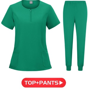 Women's <b>Scrub</b> Set Moisture Wicking Knitted Split Uniform Hospital Workwear S XXL - Product Image 4