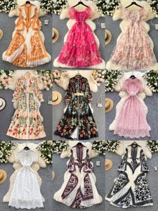 Robe longue de princesse avec <span class=keywords><strong>ceinture</strong></span>, motif floral 3D exquis, pour <span class=keywords><strong>femme</strong></span>, idéale pour les vacances – Nouvelle collection en gros - Product Image 5