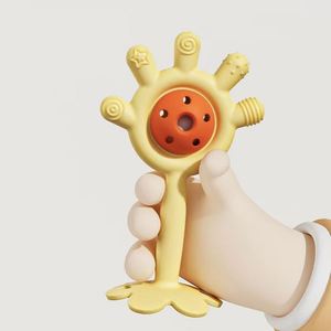 Jouets sensoriels éducatifs à mâcher pour nouveau-nés, hochets mignons pour bébés, silicone de qualité alimentaire, 0 à 24 mois - Product Image 1