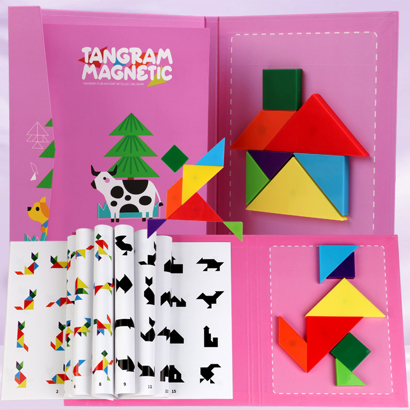 [Paquet 12] rose ferme magnétique tangram + abs mate