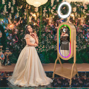 पार्टी लकड़ी के फोटो बूथ शेल मिनी पीसी डीस्लर फोटोबूथ जादू टच स्क्रीन सेल्फी इवेंट किराए 21.5 इंच मिरर फोटो बूथ लकड़ी - Product Image 1