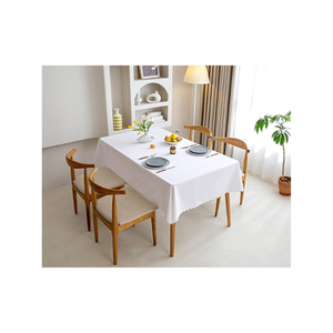 ผ้าปูโต๊ะผ้าฝ้าย100% สีขาวล้วนแบบนำกลับมาใช้ใหม่ได้ผ้า4ft ปักลายสำหรับบ้านสไตล์มินิมอลไม่แพงทันสมัย - Product Image 1