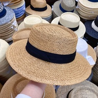 ALTA CALIDAD Nueva colección Mujeres Droppshiping Comprar Flat Brim Youth Branded Unisex Summer Trending Sombrero de paja