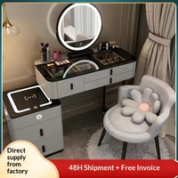 Table de maquillage en bois de style nordique JUN HENG, moderne, simple, multifonctionnelle, avec armoire intégrée, rotation intelligente sans fil