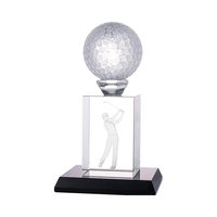 Trophée de golf en verre écologique de conception gratuite trophées gravés pour les compétitions sportives et les fêtes
