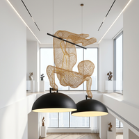 Lustre LED moderne suspendu, design sculpture Acrobat Roll Over, style artistique