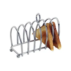 Pan cromo Acero inoxidable 6 ranuras rebanada tostadas personalizadas estante para servir soporte de exhibición