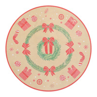 Nouveau Set de Table Rond en PVC Imprimé Dessin Animé de Noël, Style Américain, Isolation Thermique, pour Hôtels et Restaurants Occidentaux