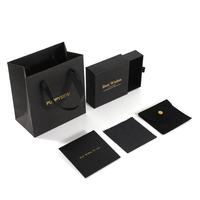 Boîte et sac à bijoux en carton à tiroir avec logo personnalisé Boîtes à bijoux bague collier de luxe et pochette à bijoux en PU Petit emballage cadeau