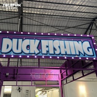 Tolefun Funfair Midway Skill Games Buzzer Festival Stalls Game Fairground Duck Fishing Pond Carnival Booth with Rods