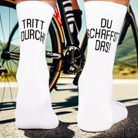 Chaussettes de cyclisme fines pour homme, respirantes, à compression, tricotées, ODM OEM avec logo sur le revers, pour vélo de route et course à pied