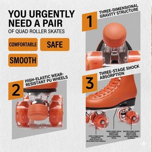 Patins à roulettes d'intérieur Riedell Boost légers, ergonomiques et confortables pour hommes et femmes, débutants et expérimentés, avec roues en PU souples de style rétro - Product Image 6