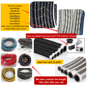 Haofa לא מסתלסל באיכות גבוהה ptfe צינור an10 ניילון ss קלוע דלק צינור מצנן 4an <span class=keywords><strong>6</strong></span> בלתי 10an 12an שחור ptfe צינור - Product Image 4