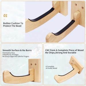 Support mural One Stones en bois de hêtre et PVC pour planches de surf progressives, longues et courtes, adapté aux débutants, avec fonctions <span class=keywords><strong>Slider</strong></span>/Grind - Product Image 4