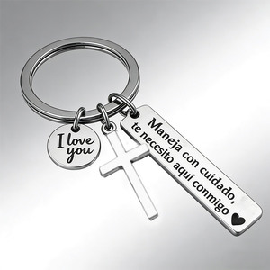 Portachiavi in Acciaio Inox con Logo Personalizzato 'Drive Safe', Regalo di Compleanno e <span class=keywords><strong>San</strong></span> <span class=keywords><strong>Valentino</strong></span> <span class=keywords><strong>per</strong></span> <span class=keywords><strong>Fidanzato</strong></span>, Marito, Papà - Product Image 3
