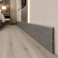 Plinthe WPC WYRAX Grise 80mm Étanche pour Sol, Chambre d'Hôtel, Intérieur Commercial