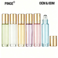PINGE 10ml Flacon Roll-on Macaron en Verre Incolore pour Parfum, avec Bille Roulante Colorée Pastel