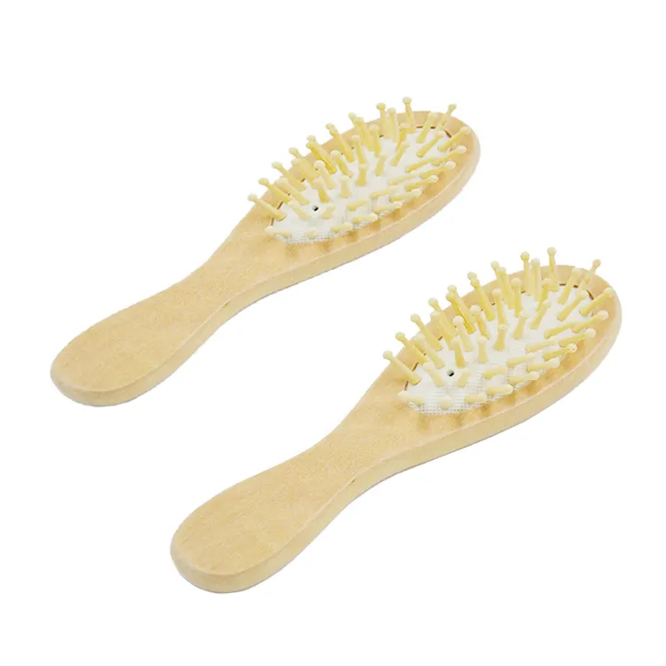 Bamboo hair paddle brush and mirror set for children