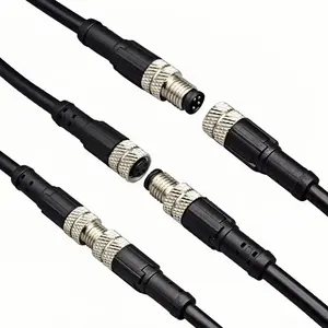 Stecker Buchse M12 2 4 6 8-poliger gerader rechtwinkliger Stecker Kabel und Stecker Wasserdichte Strom versorgung