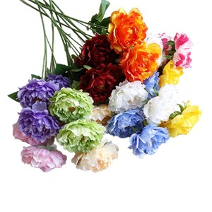 Fleur de pivoine artificielle à branche unique en polyester pour décoration de mariage et d'intérieur - Product Image 1