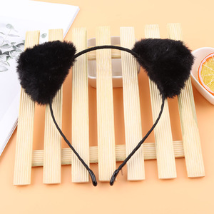 Zuid-Korea Populaire Super Fee Haar Kaart Schattige Lieve Gezicht Wassen Kat Oor Hoofdband Voor Vrouwen Harige Pluche Hoofddeksels - Product Image 6
