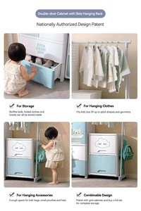 HAIXIN Populaire <span class=keywords><strong>Rangement</strong></span> Ménager 5 Tiroirs 40cm avec Séchoir à Linge en Plastique pour Bébé - Product Image 4