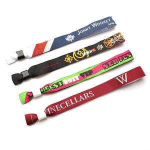 Correa de muñeca de tela con bloqueo de barril personalizado, pulsera de satén para eventos con logotipo de Festival - Product Image 5