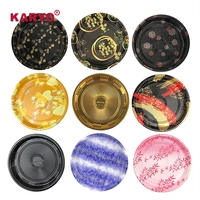 KARYO 281 Plateau à sushi jetable en plastique de couleur personnalisé Récipient à sushi rond avec couvercle transparent