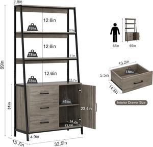 Usine 4-Tier Libre Debout Haute Armoire De Rangement Huche Armoire Tiroirs Échelle Étagères En Bois Baker Rack pour Cuisine - Product Image 5