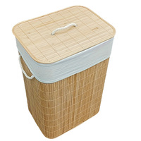 Panier à linge pliable multifonctionnel en bambou tissé, anti-poussière, écologique, moderne, pour le salon, Girida