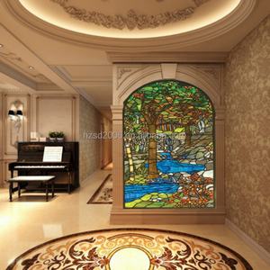 Fenêtres en vitraux de style européen, solides et faites à la main, pour les églises et les bâtiments commerciaux |   Décoration Tiffany au design naturel personnalisé - Product Image 3