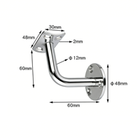Support mural en acier inoxydable poli miroir pour main courante Condibe