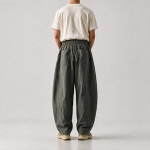 Pantalon Harem Vert Olive Homme/Femme, Taille Élastique Ceinturée, Coupe Ample, Décontracté, Respirant, Léger, pour Activités de Plein Air - Product Image 3