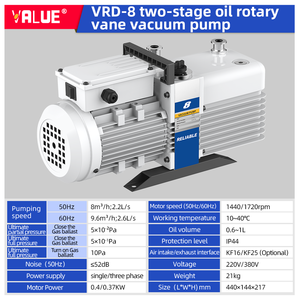 Bomba de Vacío Eléctrica Industrial CNC de Doble Etapa <span class=keywords><strong>VSV</strong></span>/VRD VRD-8 220V 400W 8m³/h 0.5Pa para Laboratorio y Máquinas de Ordeño - Product Image 2