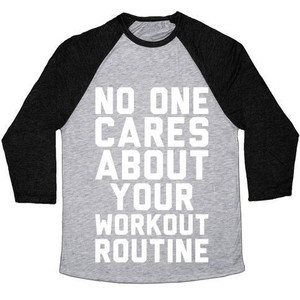 Nessuno si preoccupa della tua routine di allenamento - T-shirt da baseball unisex in tessuto misto - Product Image 2